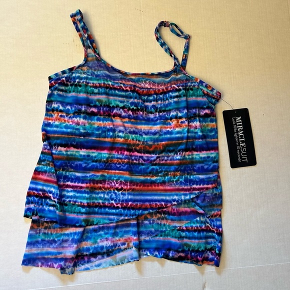 Colorful Striped Women's Swim Top - Picture 7 of 14
